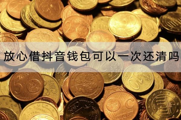放心借抖音钱包可以一次还清吗