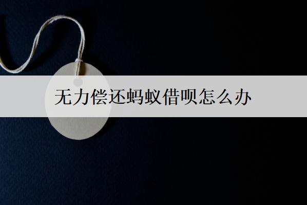 无力偿还蚂蚁借呗怎么办？分享4个应对方法