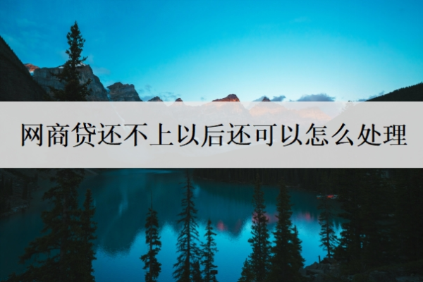 网商贷还不上以后还可以怎么处理